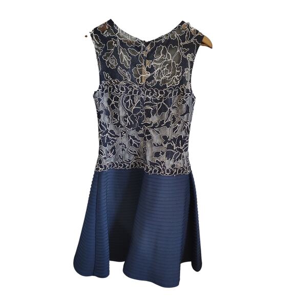 Tadashi Shoji Dress Navy Womens Size 8 - Picture 3 of 4